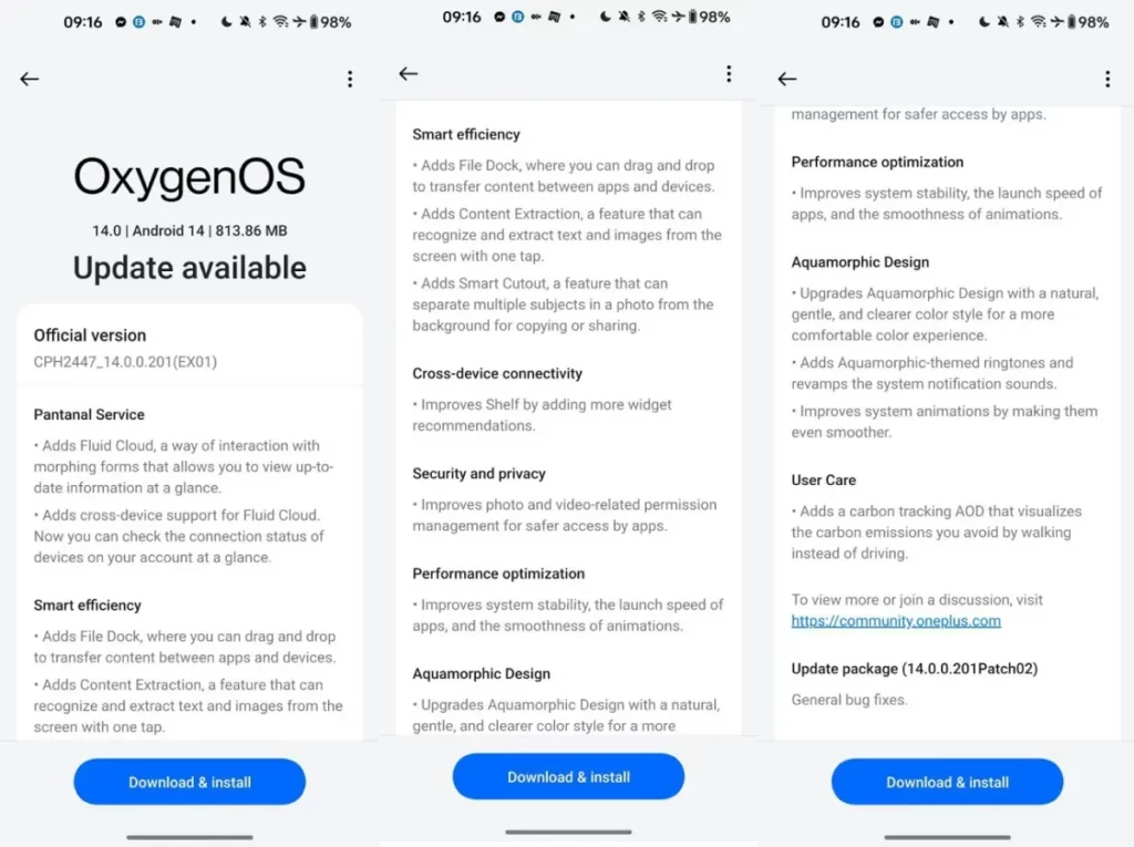 OxygenOS 14 (Android 14) Update