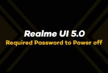 Realme UI 5.0 required password to power off