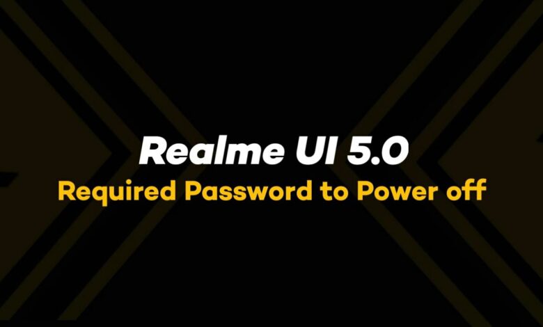 Realme UI 5.0 required password to power off