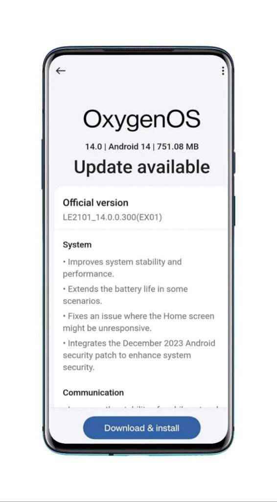 oxygenos 14 update