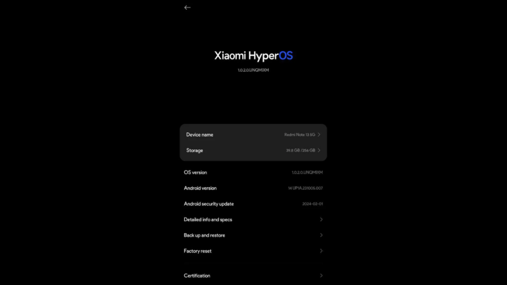 Redmi Note 13 5G gets HyperOS Update