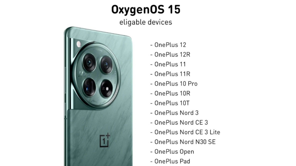 Oxygen OS 15 Supported Devices: List 