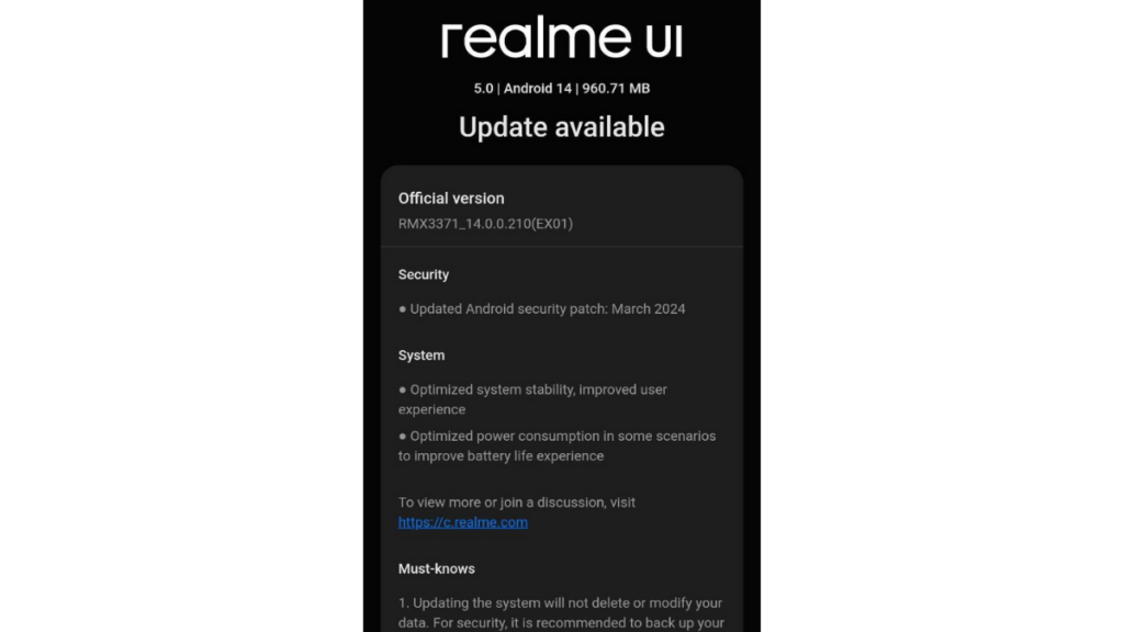Realme GT Neo 3T gets March 2024 Security Update: RMX3371_14.0.0.210(EX01)
