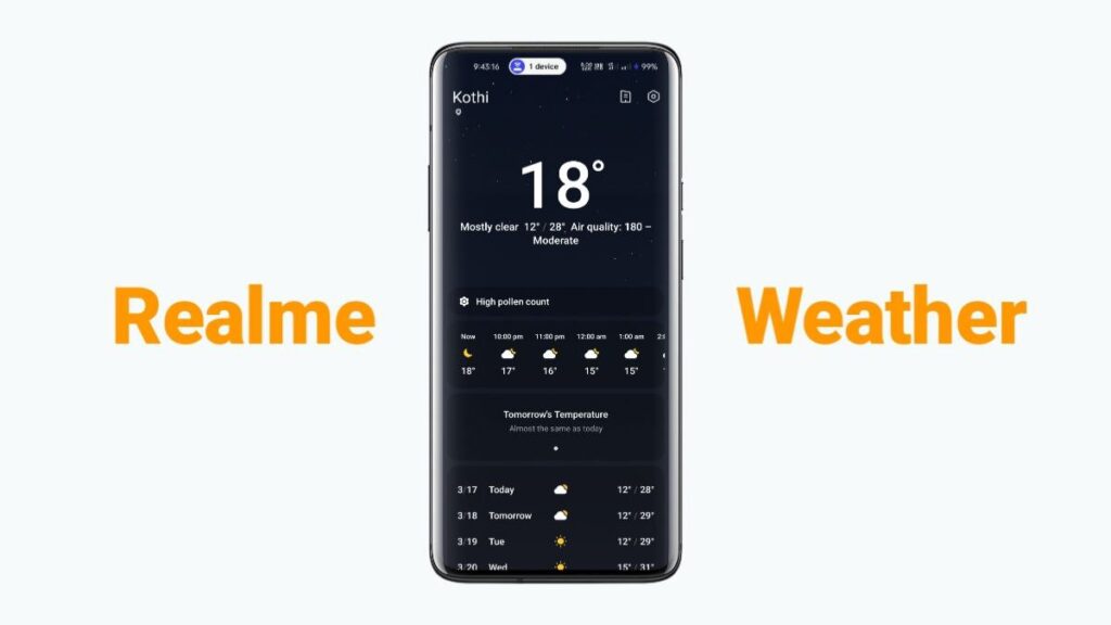 Realme Weather App Update