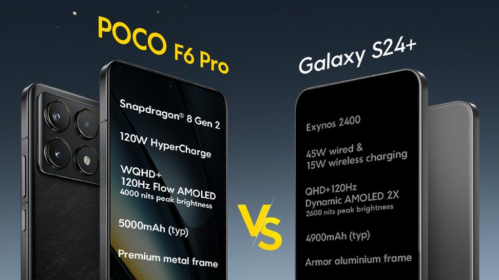 POCO claims the POCO F6 Pro 5G is better than Galaxy S24+ in terms of Specs