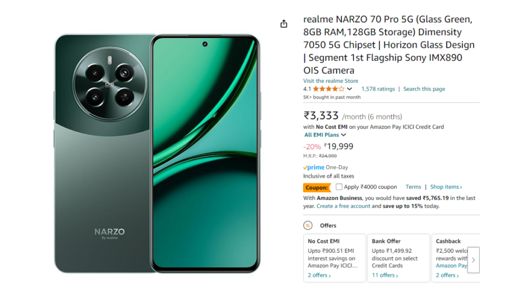 Realme Narzo 70 Pro 5G Offer