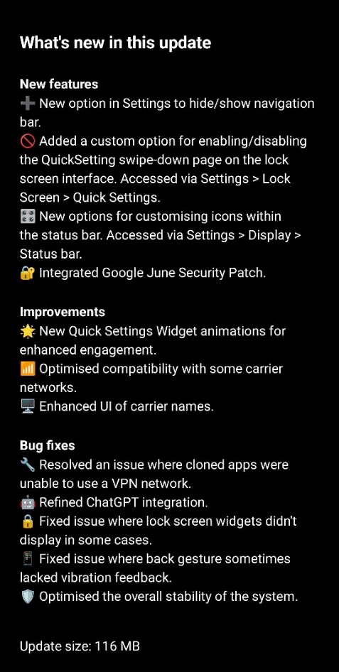 Nothing Phone 2 with Nothing OS 2.5.6 OTA update changelog
