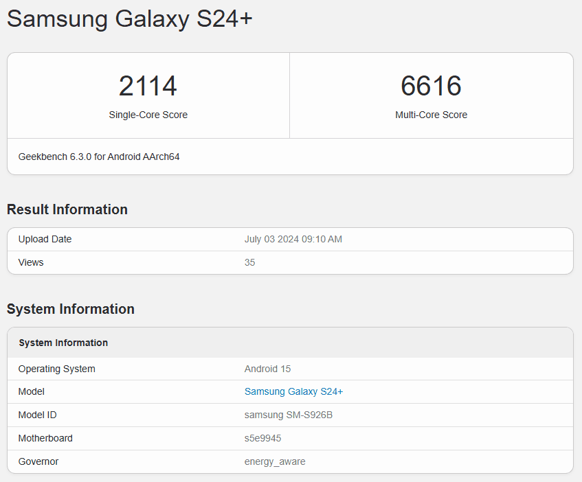 Galaxy S24+ is spotted running on Android 15-based One UI 7