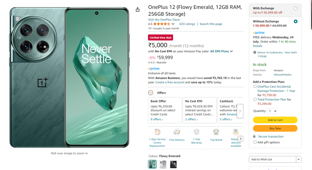 OnePlus 12 gets a huge price drop in Amazon Prime Day sale