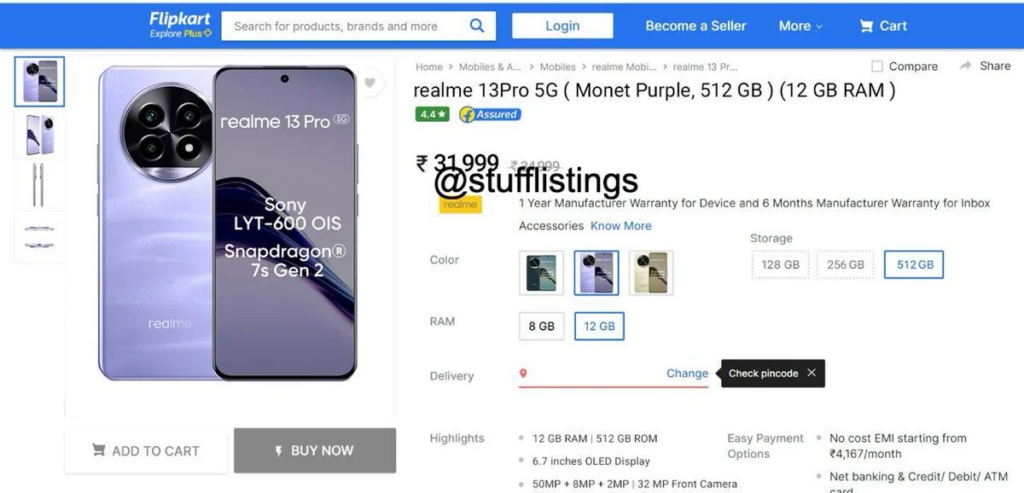 Realme 13 Pro 5G Indian Price Leaks