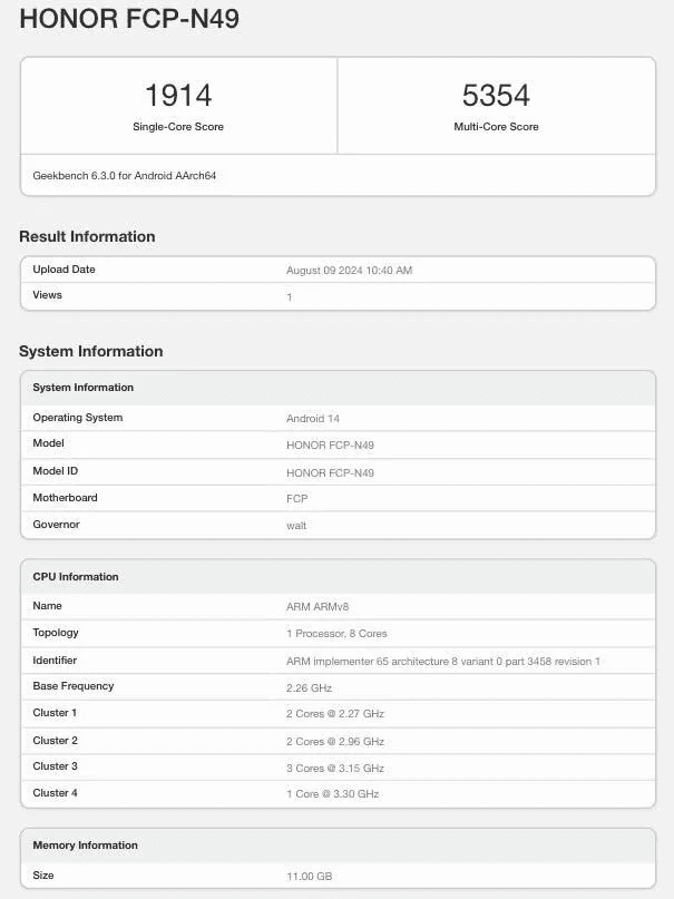 HONOR Magic V3 Global Variant Spotted on Geekbench